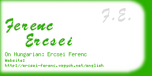 ferenc ercsei business card